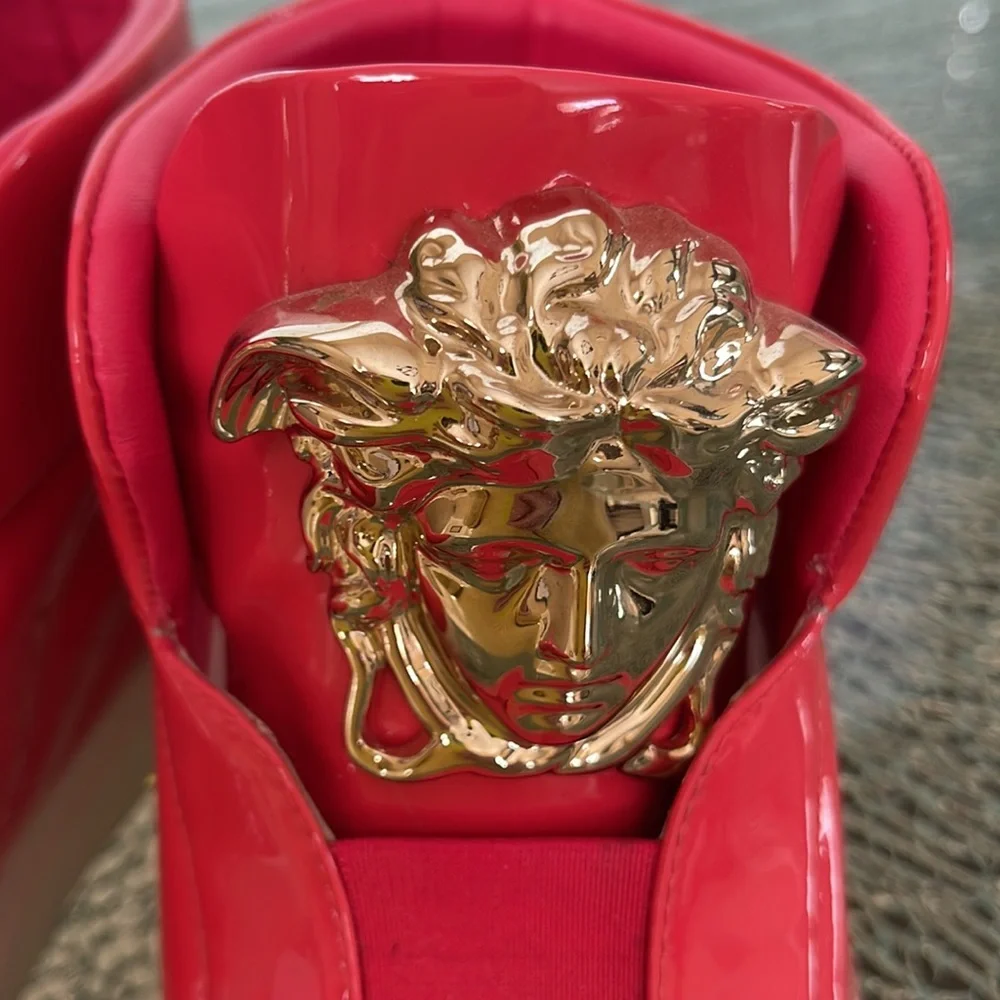 VERSACE Pink Patent Leather Sneakers - Picture 7 of 13